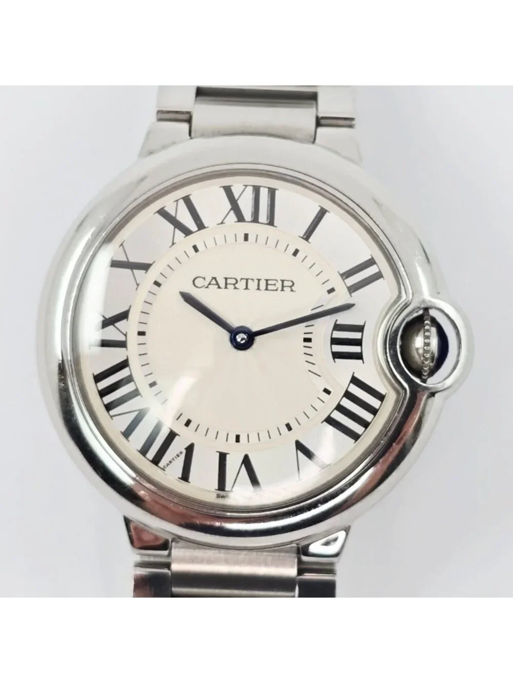 Cartier Ballon Bleu Roman Numeral 36mm Quartz Stainless Steel Wrist Watch 3005